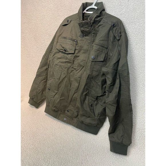 Men’s Outdoor Jacket Always Striving for Men Navy Green Size Large - Picture 3 of 9